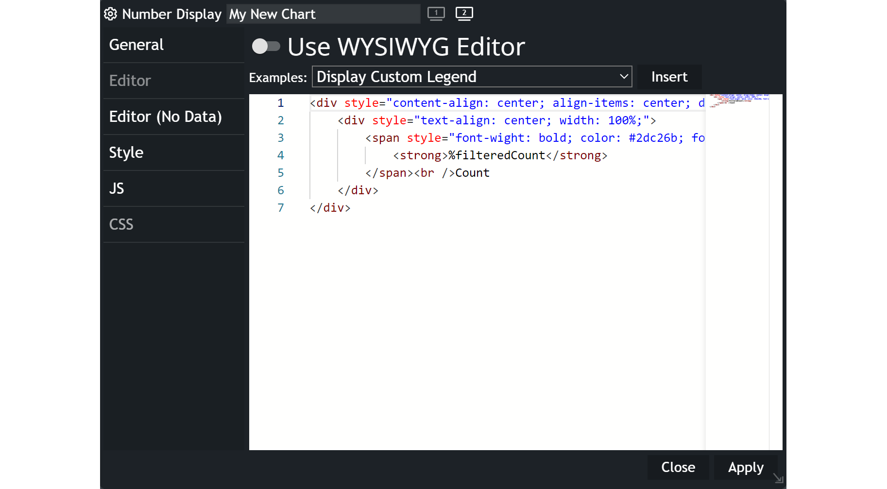 Number & HTML display